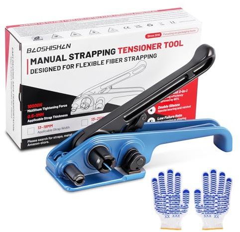 BAOSHISHAN Tensador manual para flejes poliéster 13-25mm | Tensado y corte en un paso｜Funcionamiento silencioso｜Placas antioxidantes antideslizantes
