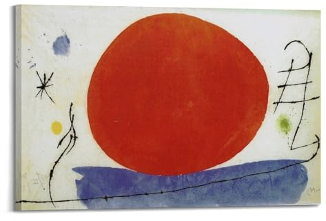 Joan Miro Malerwerke (Punkt und Linie), Kunstposter, Leinwand, Wandkunst, Bilddrucke, hängende Foto-Idee, Dekoration, 30 x 45 cm
