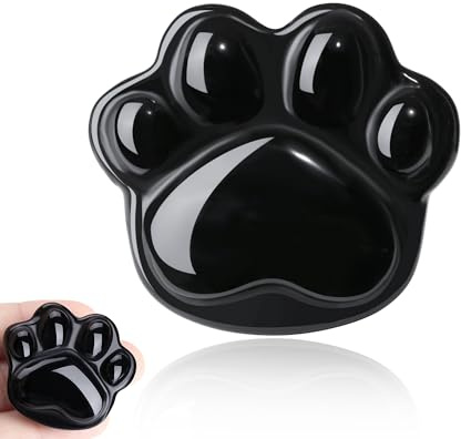 QINJIEJIE Katzenpfote Kristall Obsidian Katzenfigur Handschmeichler Geschenk für Katze Kawaii Deko Figuren Katzen Geschenk Katzenfiguren Deko Geschenke