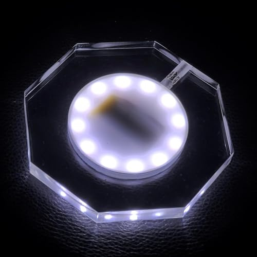LED Coaster -Rechargeable Light Up Coasters for Drinks, 3 Modes Luminous Cup Holder for Beer, Cocktail & Wine - Perfect for Party, Wedding, Bar & Club (white, octagon)
