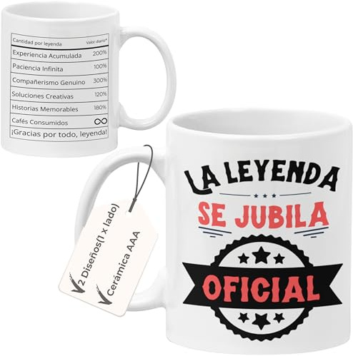 Quodelo Taza Jubilación La Leyenda se Jubila | Regalo Original y Divertido para Hombre y Mujer | Cerámica de Alta Calidad AAA