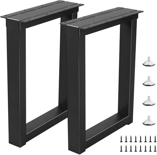 Rioychan 51cm Metall Tischbeine für Bank Beine Quadratische, Schwere DIY-Möbelfüße für Esstische und Beistelltische, Couchtische, Moderne Schreibtische (51 × 33 cm)