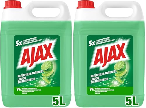 AJAX - Nettoyant Multi-Usage Ajax fraicheur agrumes – 5x actions nettoyantes – élimine instantanément la saleté – dégraisse – redonne de l'éclat – désodorise – rafraîchit– efficace à l'eau froide 5L