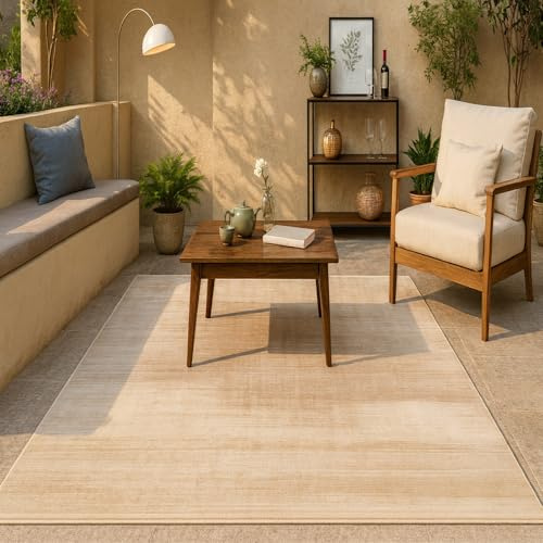 Softlyle Extra große Teppiche 200 x 290 cm Waschbarer Teppich für Wohnzimmer Schlafzimmer Heimdekoration ästhetischer Teppich Traditional Beige Brown