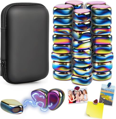 40 Stück Bunt Hämatit Magnete, Irregulär Steine Magnete, Ma-gnete Bunt, Ma-gnet Fidget, Magnetsteine Spiel, Puzzle Mag-netic Kühlschrank Mag-nete für Familientreffen Camping Büro (Farbe 40pc)