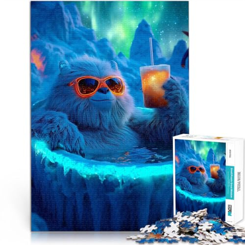 Puzzles pour Adolescents 1000 pièces Yéti dans Un Jacuzzi Jouets de Divertissement Familial Collection d'artistes, Beaux-Arts 52x38cm