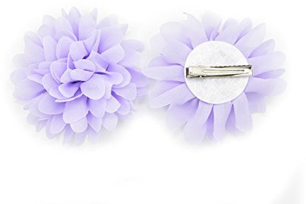PrettyBoutique Girls Kids Women Chiffon Flower Hair Clip Alligator Clip Party Wedding (10cm, Lilac)