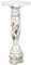 livasia gedrehte Deko Holzsäule 60cm – Antik-Look Podest, Blumensäule, Dekosäule aus Albiziaholz – Balinesische Handwerkskunst, Nachhaltig und Einzigartig (Weiß)