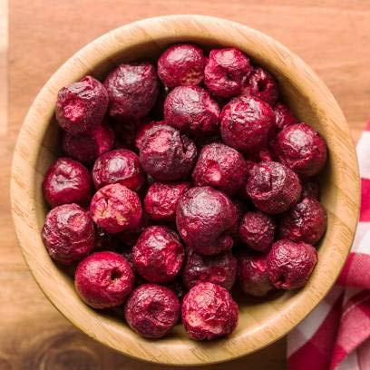 Freeze Dried Sour Cherries, 200g. No Added Sugar, no preservatives - just 100% Sour Cherries. Great for Baking, Decorating Cakes, Compote, etc.