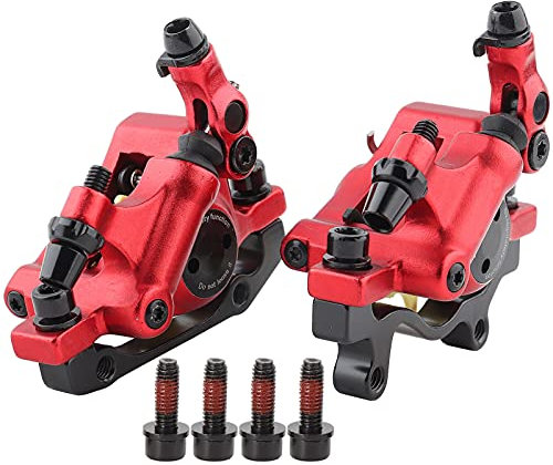 Hydraulic Disc Brake Calipers Line Pulling Outdoor Cycling Front Rear Brake Clamp Mechanical Caliper(red)