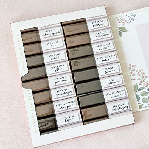 Aufkleber Set für Merci Schokolade | persönliches Geschenk die Liebsten | Mama, Papa, Schwester, Bruder, Freundin, Freund, Oma, Opa