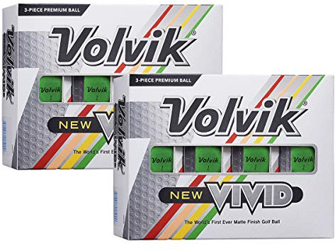 Volvik Vivid Golfbälle, matt, Grün, 2 Dutzend (24 Bälle), 3 Stück