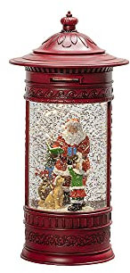 Konstsmide Christmas Decorations LED Snow Globe Post Box Santa Claus/Indoor, 5 Hour Timer/Battery Operated: 3xAA 1.5V (excl.)/Water Filled Christmas Lantern 1 Warm White Diodes