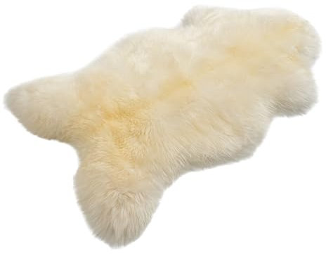 Decorating Sheepskins Premium Merino Schaffell Echt Groß 100-110cm, Lammfell Echt Weiß, Fell für Stuhl, geruchlos, Alternative zu Kunstfell, Lammfell Teppich für das Sofa, Schaffelle, Lammfelle