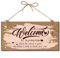 CREATCABIN Bienvenido A Nuestro Hogar Letrero Decorativo de Madera - Decoración para el Hogar, Placa Colgante Corazón, Arte de la Pared, Tablero para Puerta