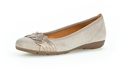 Gabor Damen Klassische Ballerinas, Frauen Flats,Slipper,Ballerina-Schuhe,Ballett-Schuhe,Ballet-Flats,flach,Visone/Mutaro,39 EU / 6 UK