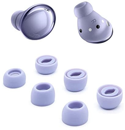 Adhiper Silicone Earbuds Replacement Eartips - Pro Eartips Compatible for Samsung Galaxy Buds Pro - 3 Sizes (S/M/L) Purple