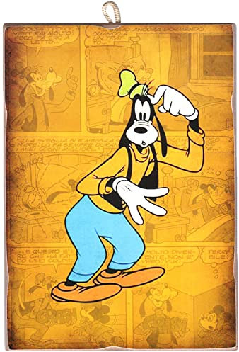 KUSTOM ART Cucuba Bild im Vintage-Stil, Serie Cartoon Goofy Druck auf Holz, 18 x 25 cm.