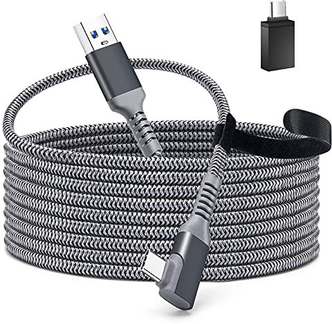 TOTU Cable for Oculus Quest 2 Link, 16FT USB 3.2 Gen 1 to Type C Link Cable Compatible for Oculus Quest, High Speed Data Transfer and Fast Charging for VR Oculus Quest Headset and Gaming PC
