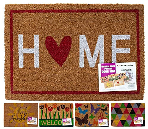 BARGAINS-GALORE NATURAL COCO PRINTED DOOR MAT HOME COIR ENTRANCE OUTDOOR INDOOR PORCH 40 X 60CM