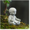 Uziqueif Kleine Mönch Figuren Dekofiguren aus Sandstein - Hochwertige kleine Buddha Skulpturen für Innen & Außen, Balkon & Garten - Moderne Wohnung - ideal als Einweihungs-Geschenk,Sitting Buddha