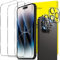 GiiYoon 2+3 Pack Screen Protector for iPhone 14 Pro, 3 Tempered Glass Film and 2 Camera Lens Protectors, HD Clear