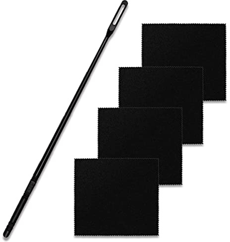 Flute Cleaning Kit Flute Cleaning Rod with 4pcs Flute Cleaning Cloth Flute Cleaning Swabs Flute Polishing Cloth Flute Stick Flute Cleaner Flute Cleaning Tools for Flute maintenance tools, black