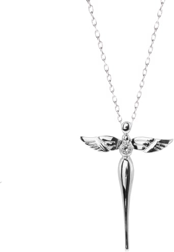 Gepardini Erzengel Halskette mit Kristall von Swarovski I handgearbeitet I Halskette Damen 60 cm