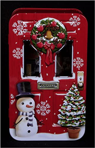 Lenzbach Blechdose Weihnachtstür 15 cm lebensmittelecht Keksdose Deko Box Dose Retro Metall Türdose Weihnachten