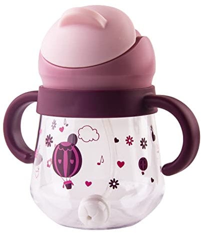 Qshare Kinder Trinklernbecher ab 6 Monate+,260ml Kinder Trinkflasche, Baby Trinkbecher mit Griffen Auslaufsichere Lecksicher, Baby Strohbecher Soft Auslauf Cup,BPA frei
