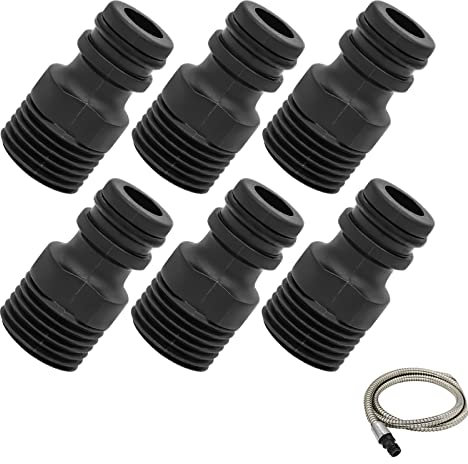 DYOUen 6 Stück Schnellkupplung G1/2 Aussengewinde Gartenschlauch Wasserhahn Nippel, Adapter Bewässerungswerkzeug zum Anschluss von Bewässerungsgeräten (6 stück)