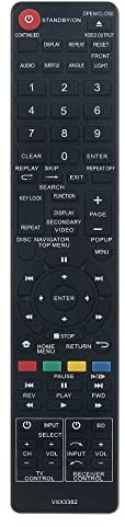 VINABTY VXX3382 Fernbedienung ersetzen Passend für Pioneer BD Blu-Ray DVD Player BDP-430 BDP-330 BDP-120 BDP-450 BDP-160 BDP-140 BDP-4110 BDP-3110 BDP-3120 BDP-3220 BDP-LX54 BDP-43FD BDP-41FD