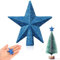 Hanaive Mini-Weihnachtsbaumspitze, kleiner Weihnachtsstern, Mini-Weihnachtsbaum-Sternspitze für Weihnachten, Party, Urlaub, Heimdekoration (Glitzer-Blau, 4,5 cm)