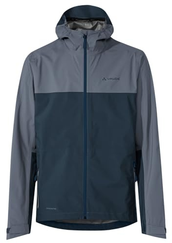 VAUDE Moab Regenjacke Herren – Wasserdicht, Winddicht & Atmungsaktiv, Fahrrad Regenjacke mit 2,5-Lagen Membran, Fahrradjacke mit Unterarmventilation, heron,L
