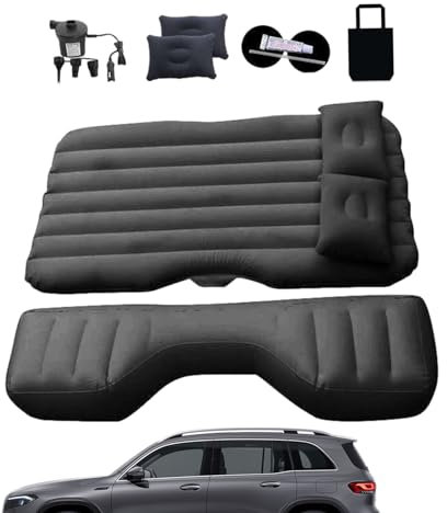 Aizuoni Inflatable Bed for Car with Air Pump - Back Seat Camping Air Bed,Car Travel Mattress 135X80Cm/53X32Inch, Extended Air Couch Portable for Car SUV