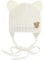 CiuchCiuch Baby-Mütze mit Ohren zum Binden Bär - Wintermütze Mädchen Jungen Baby Kinde- Für Weihnachten - Zur Taufe - 100% Acryl - Futter aus Baumwolle und Elasthan - Cremefarben 38-40 cm
