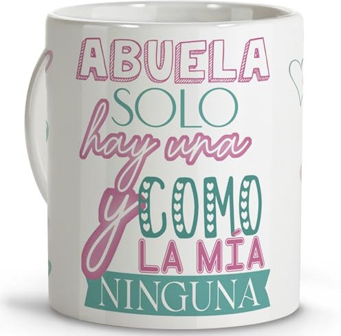 LolaPix Regalos abuela. Tazas originales para regalar. Regalo abuela. Regalos para abuelas. Taza cerámica 330 ml.
