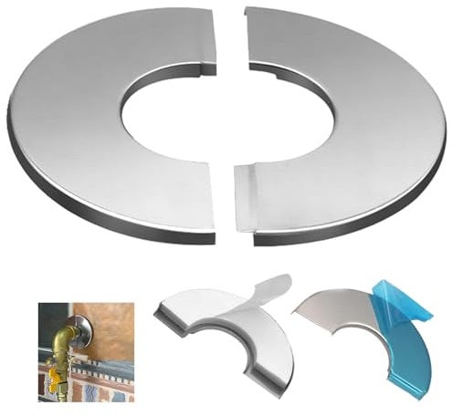Rosette Stove Pipe, Stainless Steel Pipe Collars, Stainless Steel Flue Pipe, Chimney Attachment, Stove Pipe, Exhaust Pipe, Rosette Split Cover Trim Pipe Collars for Taps, Pipes, Radiator Pipes (125