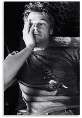XXueMei Filmposter mit Schauspieler-Brad-Pitt-Motiv, Vintage-Poster, Leinwand-Poster, Schlafzimmer-Dekor, Sportlandschaft, Büro, Raumdekoration, Geschenk, 30 x 45 cm, ungerahmter Stil