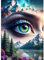 QINRUBB Auge Diamond Painting Erwachsene, 5D Verschneiter Berg Diamant Painting Bilder Anfänger, DIY Runder Vollbohrer Diamanten Malerei Stickerei Set Kreuzstich Geschenke Home Wand Dekor 30x40cm