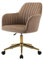 Vente-unique - Chaise de Bureau - Velours - Beige et doré - Hauteur réglable - Eleana
