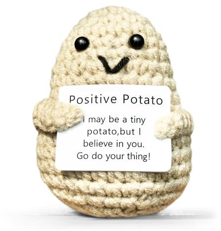 KIAYOO Pomme de Terre Positive, Cadeau Femme Homme Couple Decoration Maison, Anniversaire Personnalisé, Noël, Nouvel an Encouragement Réconfort Gadget Utile Rigolo Peluche