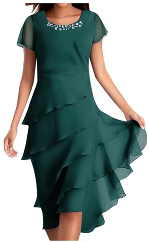 pvucpot Robe Mi Longue Fluide Plage Grande Taille Cérémonie Ete De Soiree Longue Cocktail Printemps Imprimé Fleurie Courte Femme Boheme Chic Et Elegant Glamour Qui Cache Le Ventre Robe