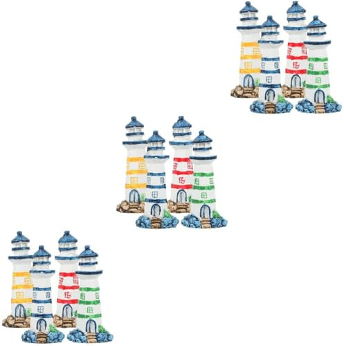 IMIKEYA 12 Stück Schmuckstücke Heimdekoration Dekoration Hausdekorationen Für Zuhause Miniatur Leuchtturm Dekoration Garten Leuchtturm Figuren Meeresthema Ornament Mikro