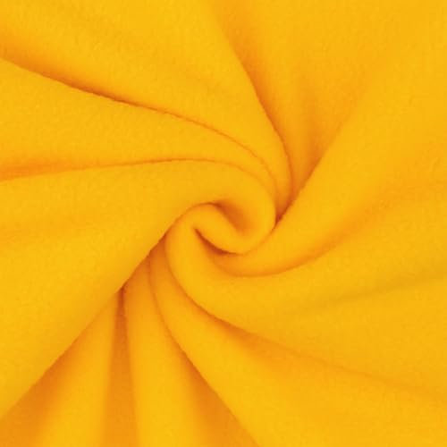 Polarfleece Stoff Antipilling zum Nähen, Polar-Fleece-Stoff als Meterware, uni gelb (Länge am Stück: ab 100cm / Breite: 150cm)