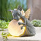 Sculpture de Dragon, Statue de Jardin, Yoga, Méditation, Figurines de Dragon, Ornement de Jardin en Résine (avec lumière LED)