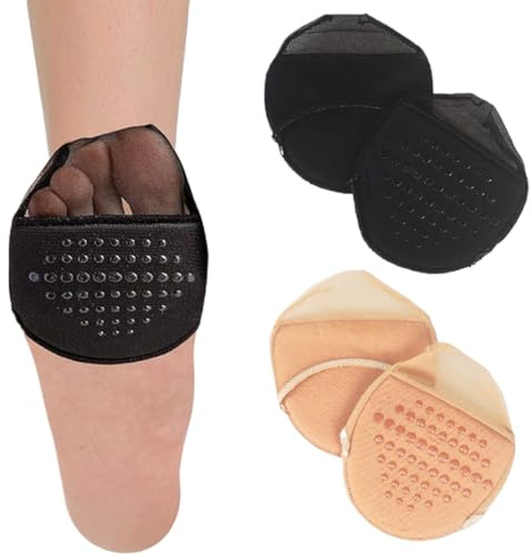 JEYORZY 2 paia di calzini a mezza punta, calzini con punta, calzini antiscivolo e traspiranti, calzini antiscivolo nascosti per dita dei piedi, senza cuciture, con cuscino in spugna, per ragazze