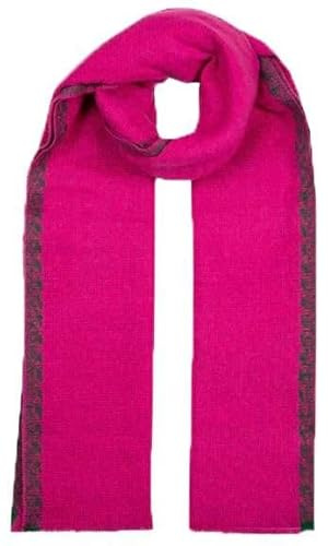 Dents Womens Chevron Pattern Fringe End Scarf - Fuchsia Pink