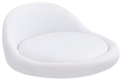 SiaBiced Taburete Redondo de Cocina con Respaldo Bajo, Asiento de Repuesto en Cuero PU, Blanco, Individual