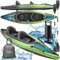tectake® Canoë Kayak Gonflable 2 Places en PVC Robuste avec 2X Pagaie Double Solide, Filets de Transport & Sac de Transport, Kayak de mer Gonflable Bateau Gonflable Adulte Sport Nautique